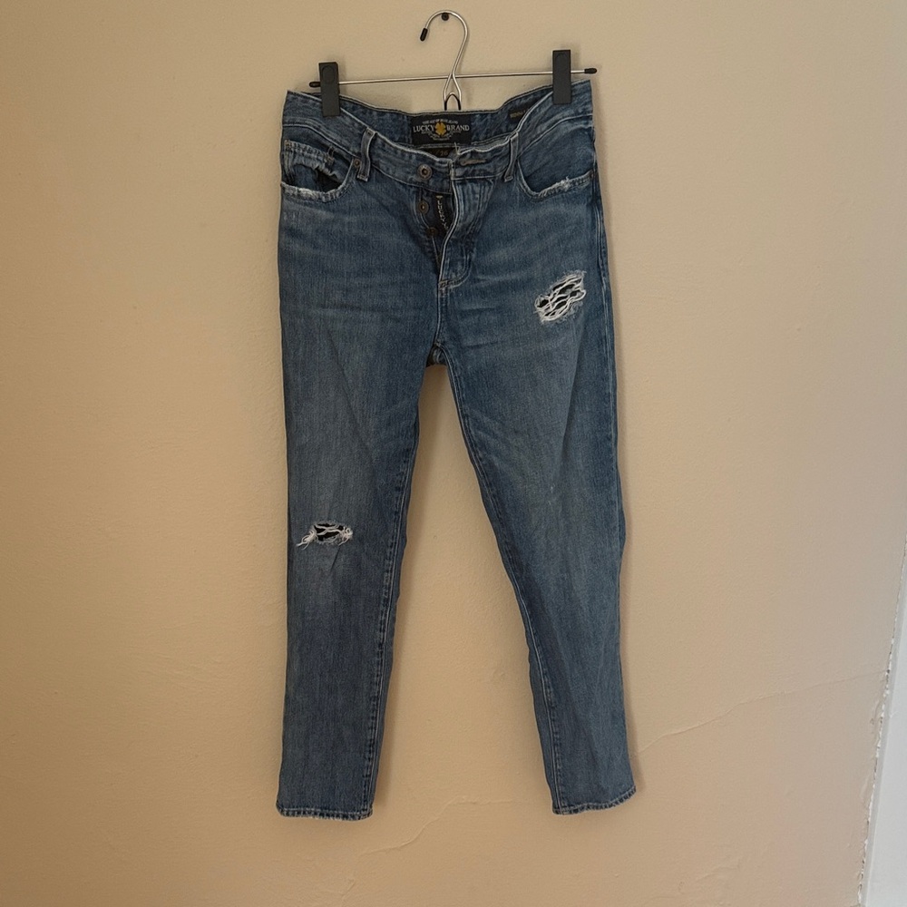 Lucky Brand Blue Distressed Ankle Jeans